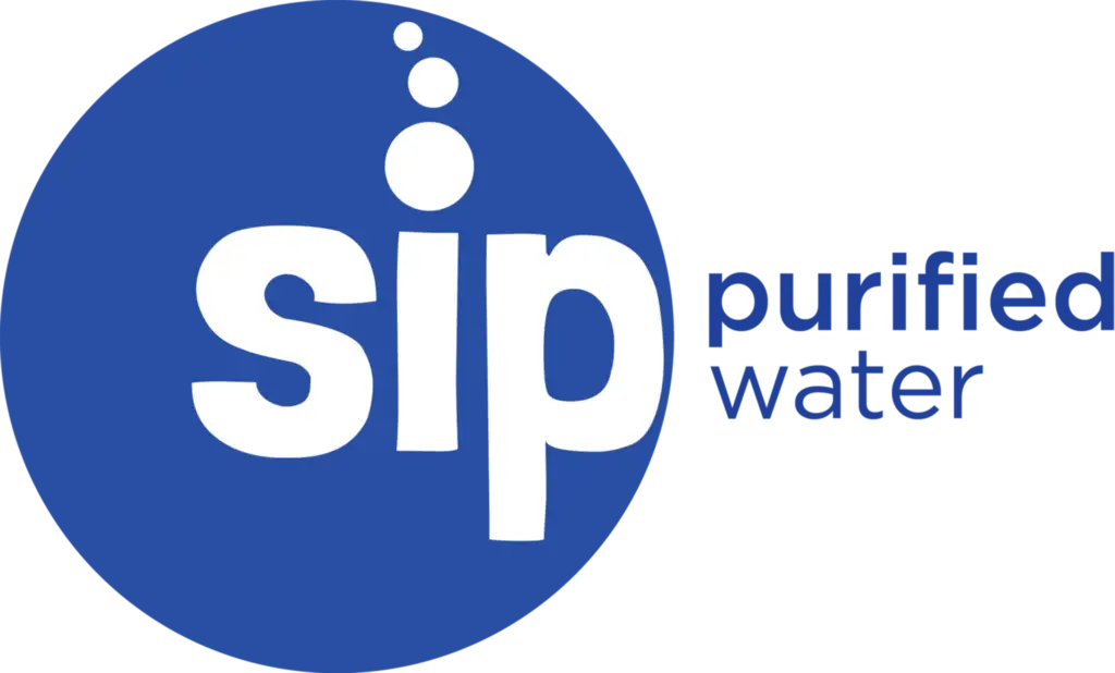 Sip Purified Water Blue Logo